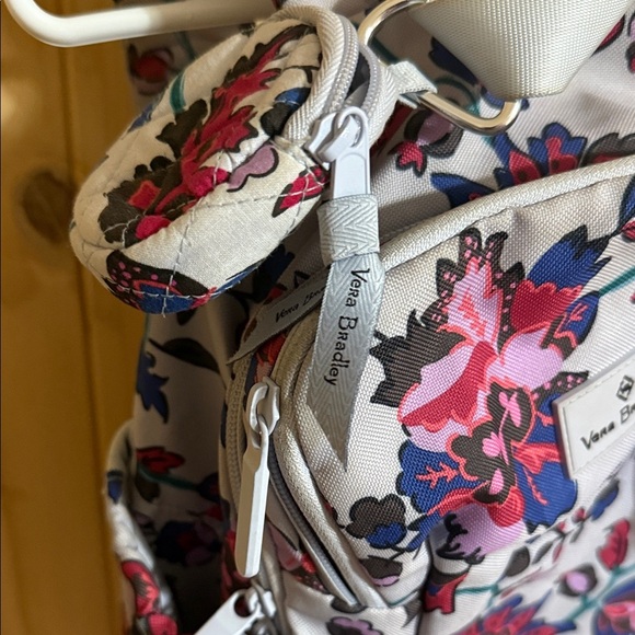 Vera Bradley Gray and Pink Floral Backpack - Picture 2 of 5
